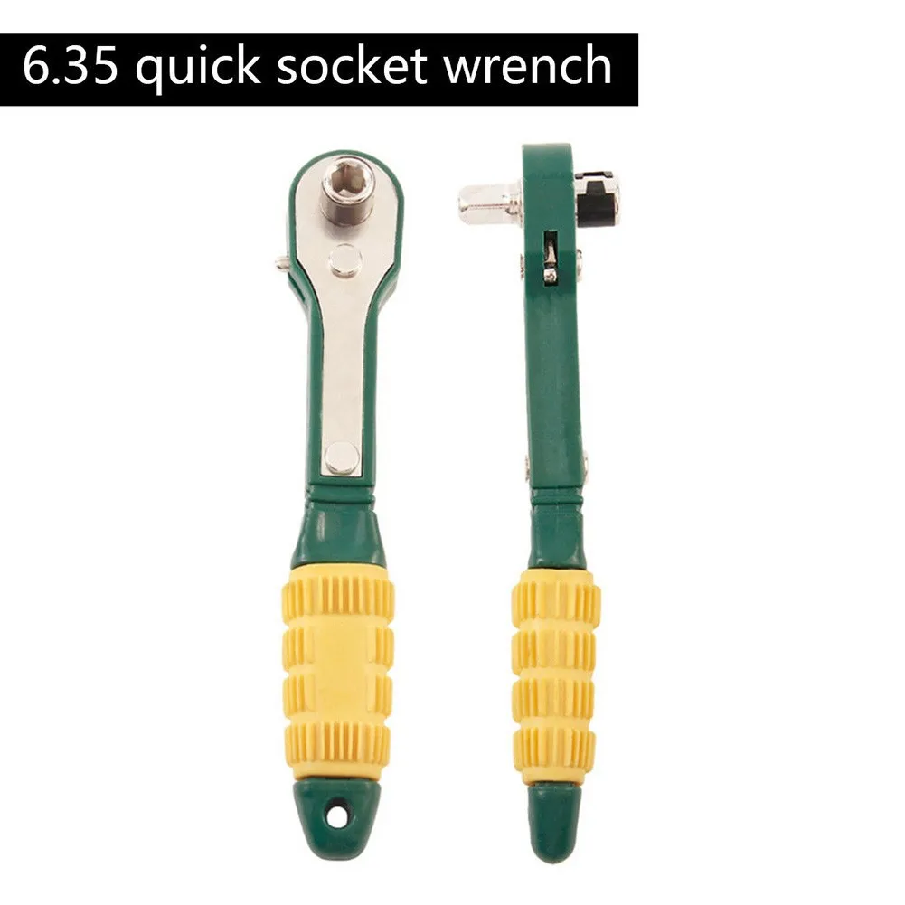 

Mini Fast Ratchet Wrench Rod 6.35 Socket Wrench 1/4 Inch Pneumatic Head Screwdriver Multiple Function Hand Tool