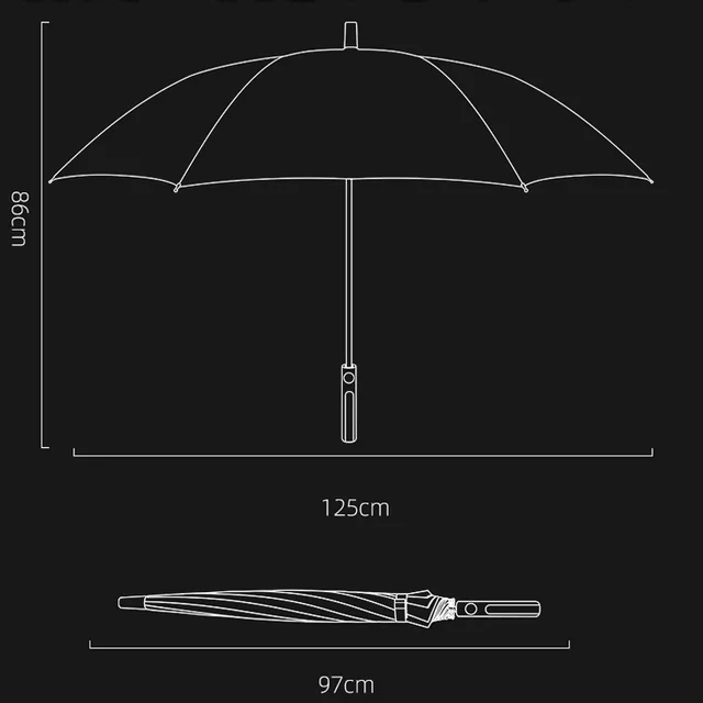 Hosszú Fogantyú Szélálló Kétrétegű Esernyő Teljesen Automatikus Eső Férfiak Nők Erős Luxus Üzlet Férfi Nagy Esernyők - Image 5