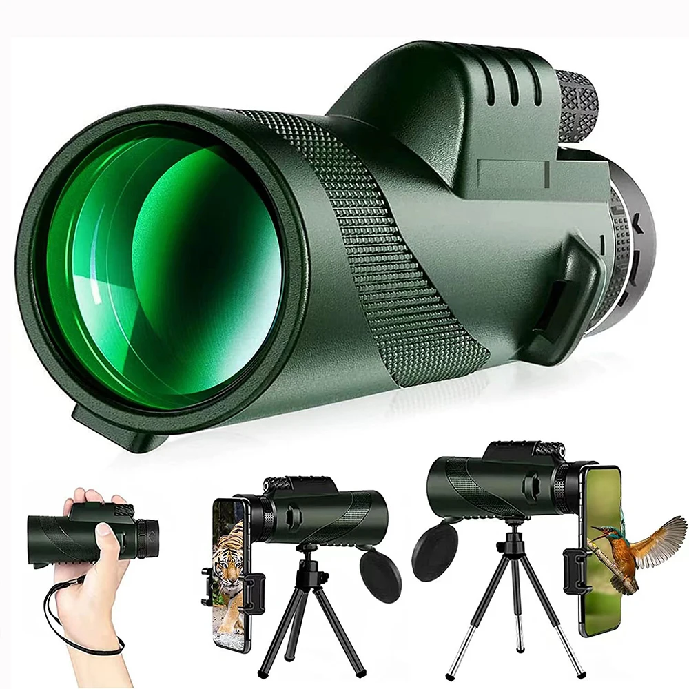 

80X100Tall Checklist Binoculars Outdoor Camping Bak4 Prism Long Distance Zoom Band/Hunting Tour Without Tripod Mobile Phone Clip