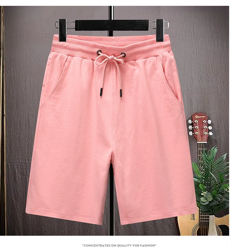 Top Quality 100% Cotton Summer Brand New Korean Street Casual Shorts Fashion Men Drawstring Slim Trousers Sports Men Clothing