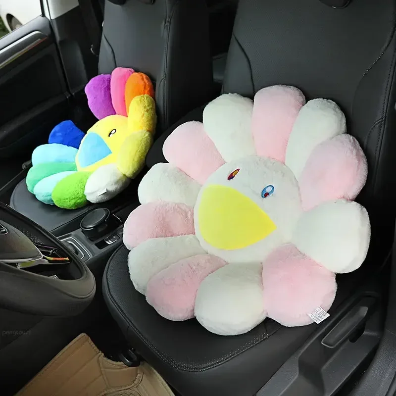 Rainbow Flower Plush Cushion Cute Flower Pillow Sofa Decorative Throw Pillow Luxury Designer Soft Sleeping Bed Back Cushion Gift 6
