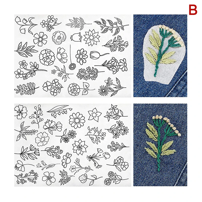 2pc Water Soluble Stabilizer Embroidery Stick And Stitch Embroidery Paper  Tear Away Embroidery Stabilizers With Flower