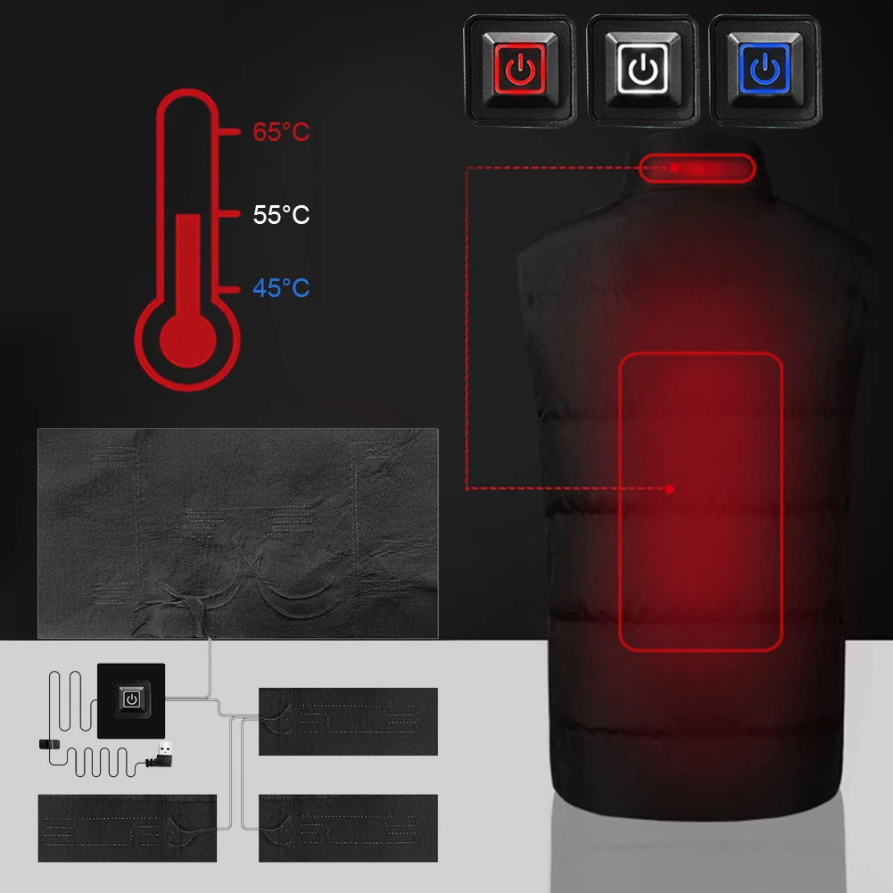 1 Set DIY USB Electric Heated Jacket Heating Pad Themal Warm Winter Heating Vest Pads For Outdoor Heated Clothing 5/4/2 Sheets