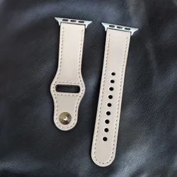 Elegant Leather Band for Smartwatch - Premium Wrist Bracelet Strap (Ivory 5)
