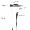 Bathroom Simple Shower Set Rainforest 12 inch Top Spray Concealed Wall Mounted Hot and Cold Mixed Faucet Black Tap with Toggle 3