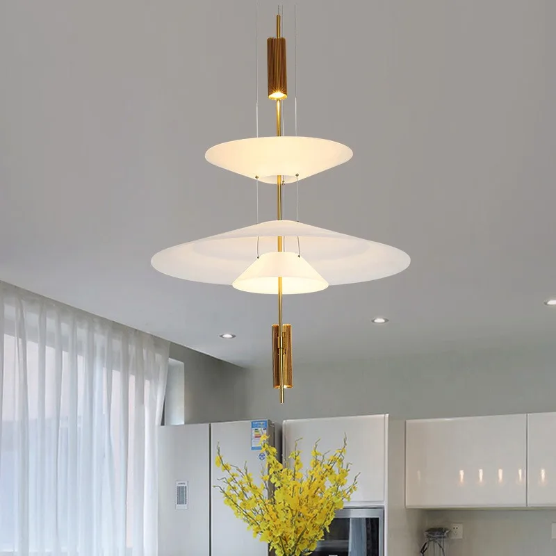 

BOSSEN White Umbrella Ceiling Pendant Light Adjustable Height Bedroom Living Room Dining Room Modern Pendant Light