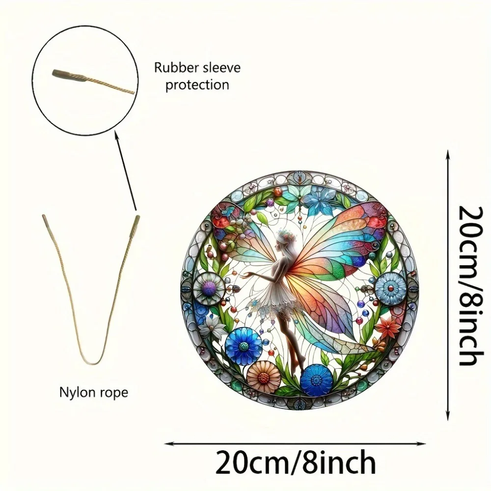 Decoration Forest Fairy Sun Catcher Acrylic Window Hanging Fairy Suncatcher Colorful Glass-Style Window Light Catcher Garden sun catcher sun catchers window ornament