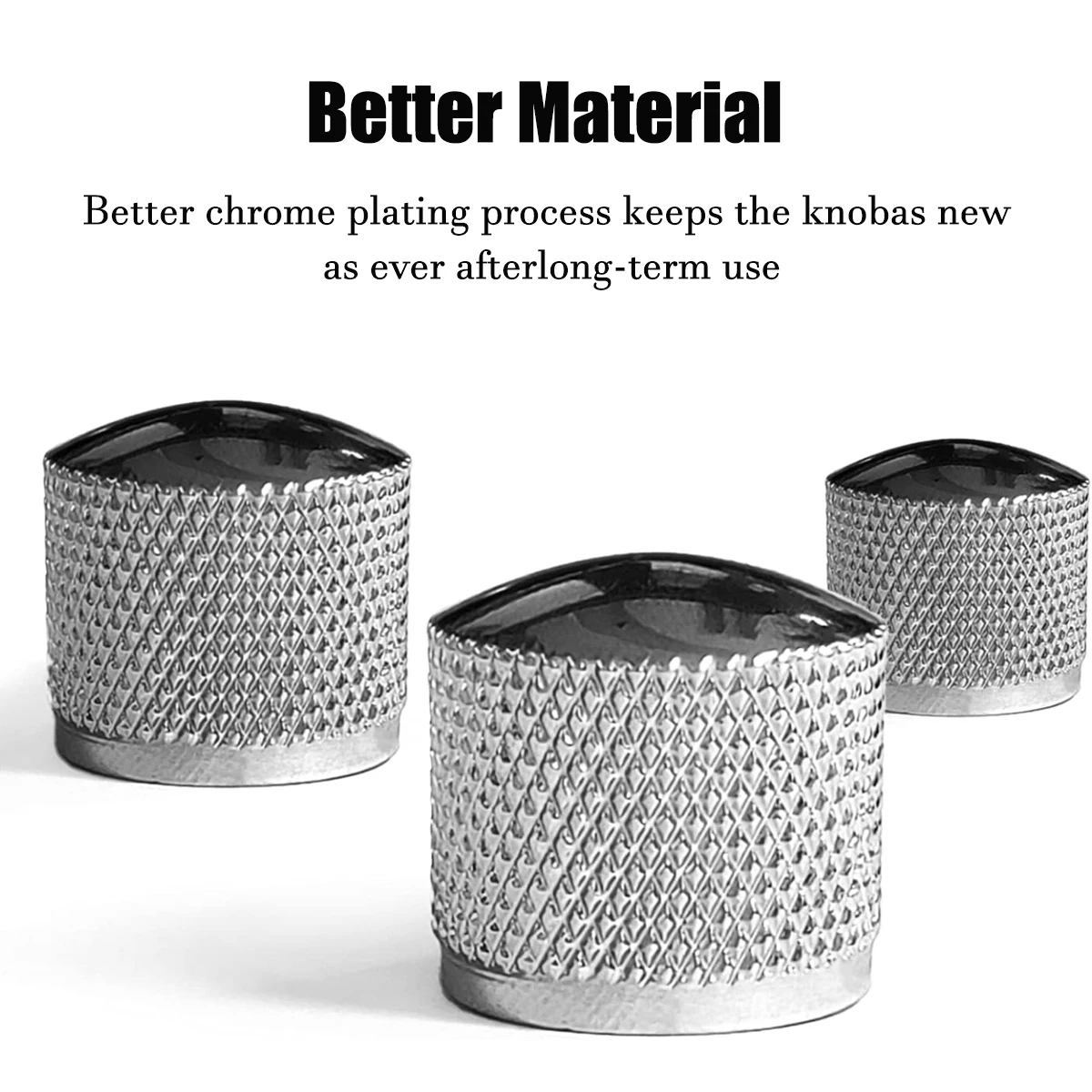 4pcs Metal Guitar Control Knobs Chrome / Black / Gold Locking Hex Design w/ Wrench Potentiometer Caps for Guitar/Bass