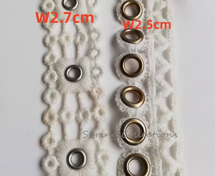5yards Width 25mm Soft Garment Eyelets Grommet Tape with eyelet milk silk hollow webbing trim tape for sling belt accessories