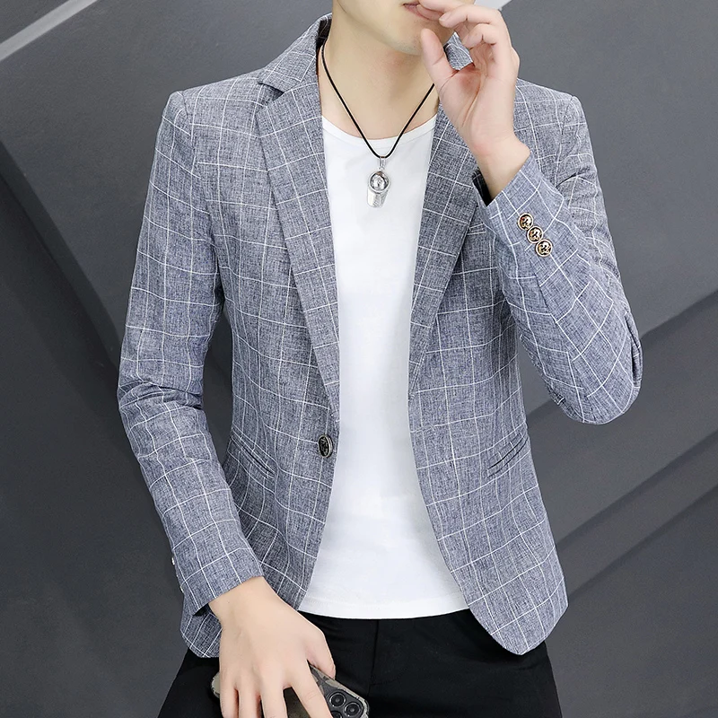 Spring and autumn small suits thin casual suits men's clothes handsome young men's single blazers 6116