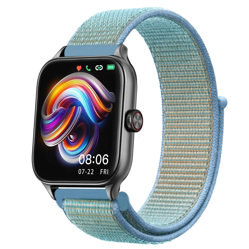 Sport Nylon Loop Bracelet Strap, 22mm or 20mm, Compatible with Popular Smartwatches