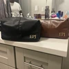 Toiletry Wash Bag Personalised With Gold Monogram Lnitials Black Leather Look For Him Groomsmen Mens Dad Bestman Father Gift 4