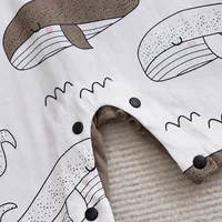 Baby Boy Girl Newborn Casual Cute Cartoon Whale Fake Two Pieces Of Baby Jumpsuit Cotton Summer Short Sleeved Jumpsuit 6