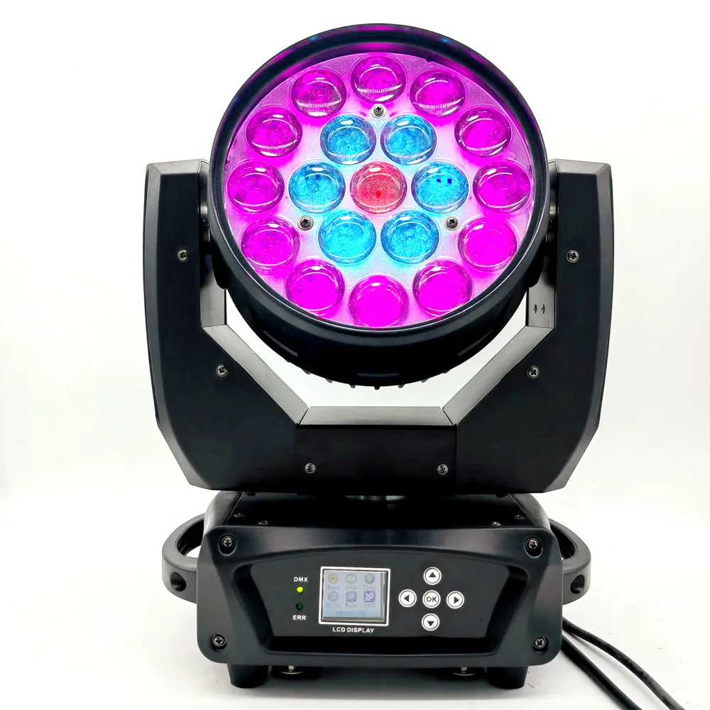 LED 19x15W RGBW Beam+Wash Zoom Moving Head Light DJ Disco Party Bar Dance Floor Stage Effect Lighting Equipment 2