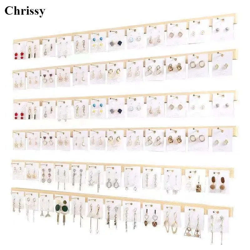 

Настенные подвесные висячие Подвесные витрины для ожерелья, ювелирных изделий, деревянные серьги, кольца, крючки, органайзер, держатели для хранения, дисплей для розничного магазина