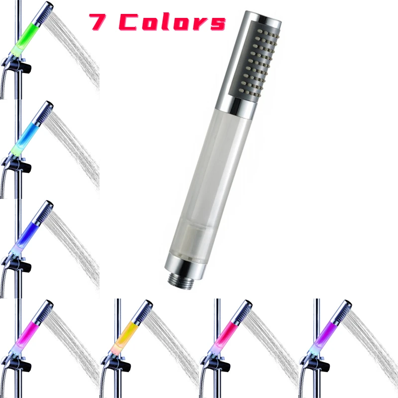 

7 Color Changing LED Romantic Automatic Self-color Changing Waterfall Shower Head 3-Color Temperature Sensitive LED Showerhead