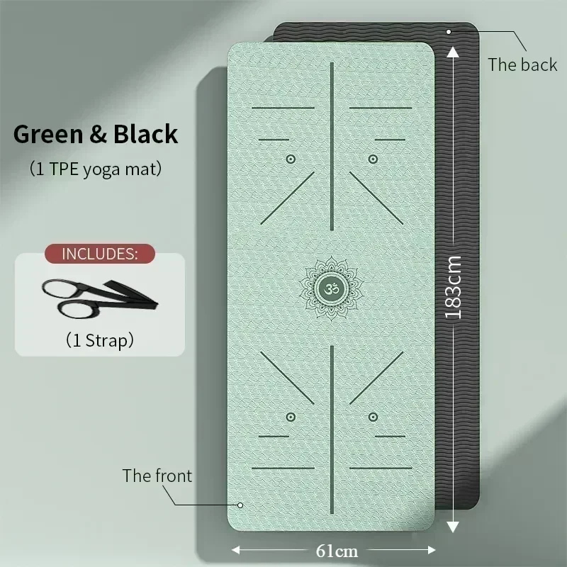 Yoga fitness mat thickened lengthened Environmental professional with strap net bag