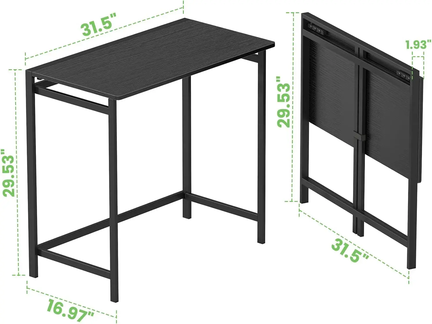 Small Foldable Computer Desk for Small Spaces, Space Saving Study Writing Office Desk Foldable Table for Home Office 3