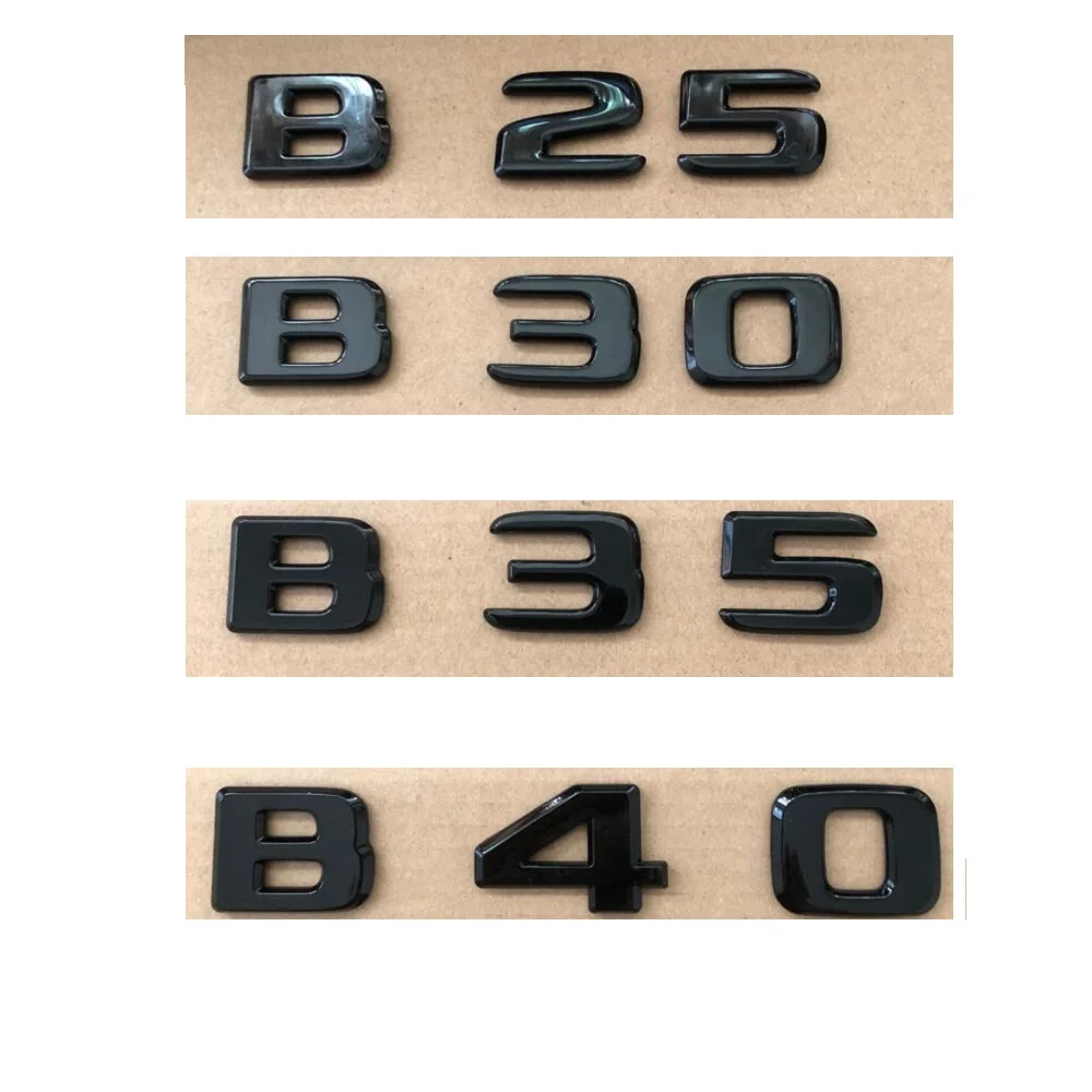 Shiny Black Number Automobiles Emblems B25 B28 B30 B35 B40 B45 B48 B50 ...