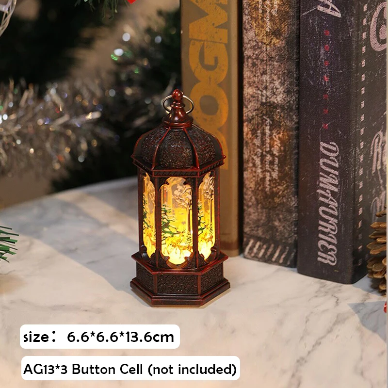 thumbnail image 1 of Adornos navideños para el hogar, linternas, velas LED, velas de té, adornos para árboles de Navidad, lámpara de alce de Papá Noel, regalo de Año Nuevo, 1 of 5