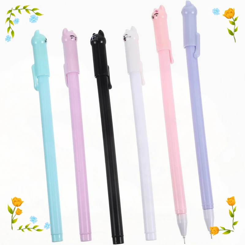 Writing Gel Pens with Cute Cat Design - Perfect Stationery Supplies for School or Office