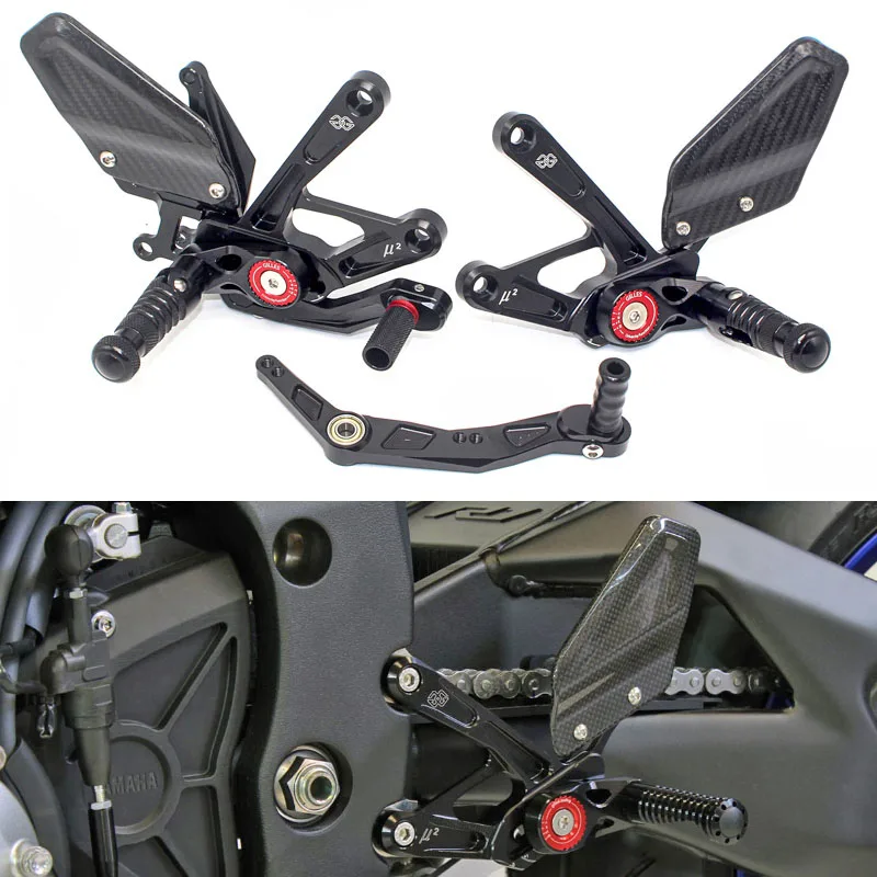 

For YAMAHA YZF-R1 YZF R1M R1 2015-2023 Rear Sets Heighten Pedal Adjustable Rearsets FootPegs Shift Lever Brake Kit