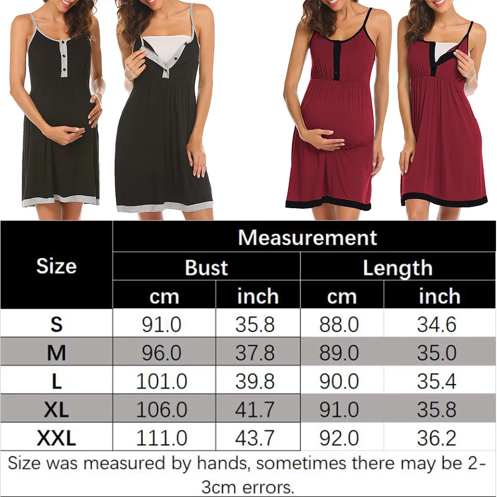 2023 Nursing Nightgown Women\'s Maternity Dress Button Down Nightdress Sleeveless Breastfeeding Sleepwear Hospital Gown