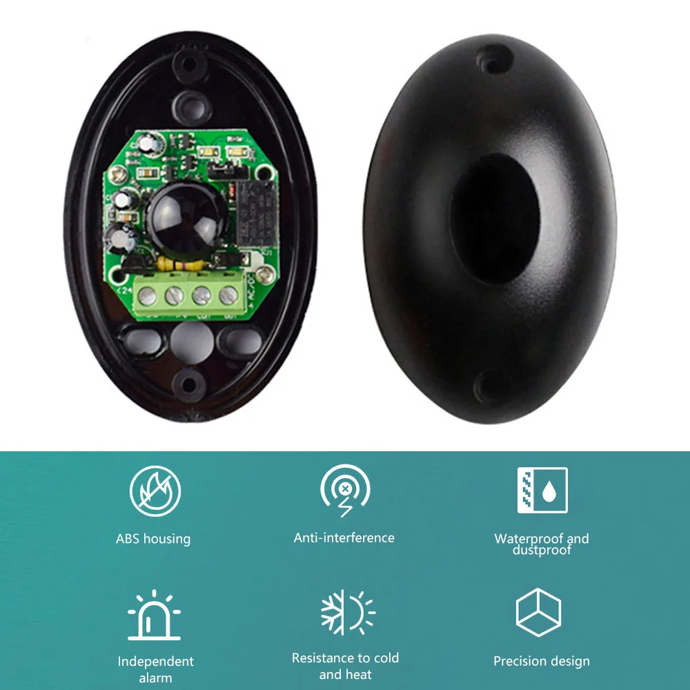 Infrared Alarm Sensor DC12-24V Auto Induction Photocells for Gates Door Window Safety Infrared Photocells Burglar Detector