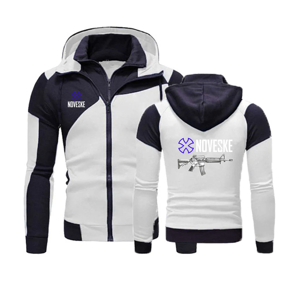 Hooded Jacket Spring Autumn Coat Man Funny Gun Logo Print