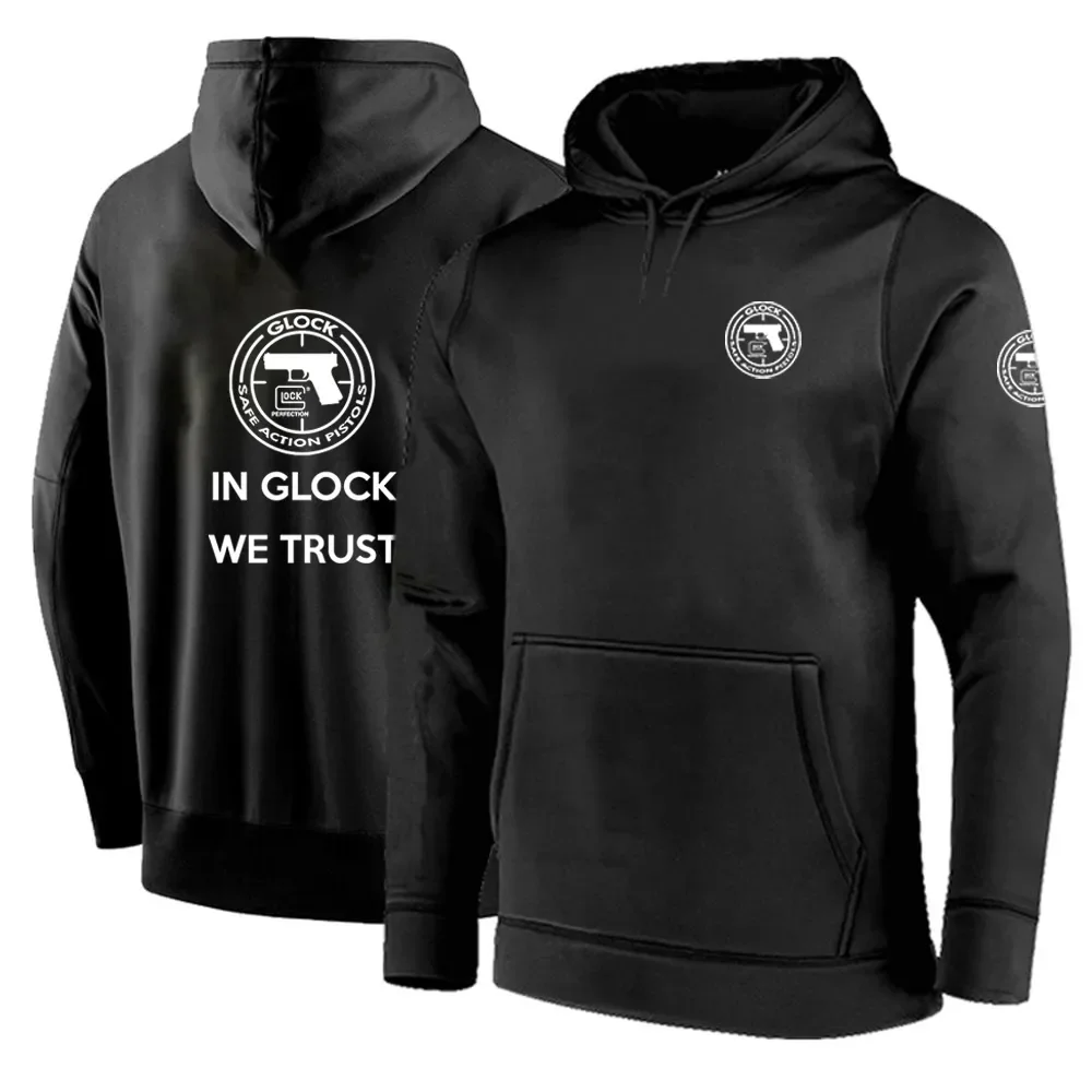 

2024 Glock Handgun USA Logo Mens Brand Sweatshirt Hoodies Autumn Fleece Pullover Fashion Casual Hooded Coat Fitness Clothes