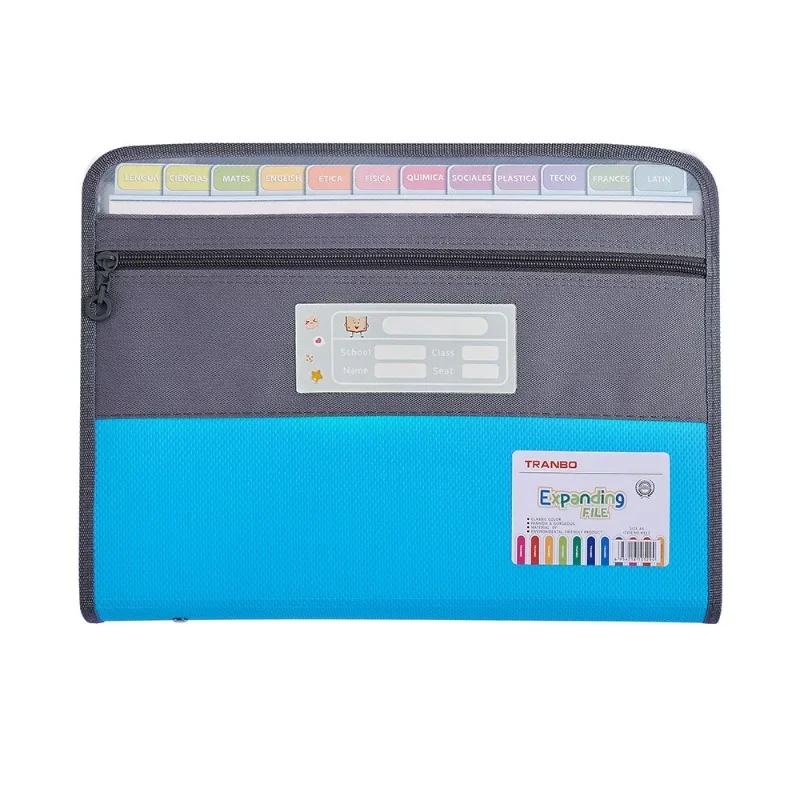 Double Zipper File Organizer Storage Bag PP Material Student Exam Papers Subject Classification Document Holder High Capacity