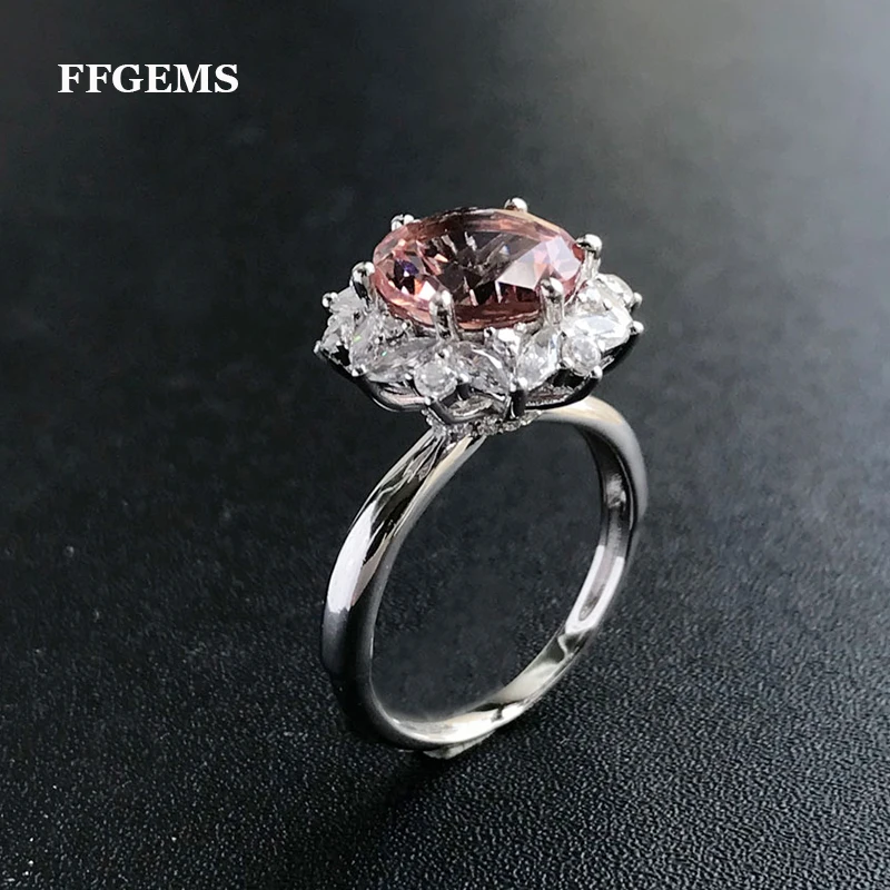 Ffgems Pietra Preziosa Diaspore Zultanite Rotonda 12Mm Grande Pietra Per Le Donne Argento Massiccio Creato Anelli Cambia Colore Gioielli Da Sposa