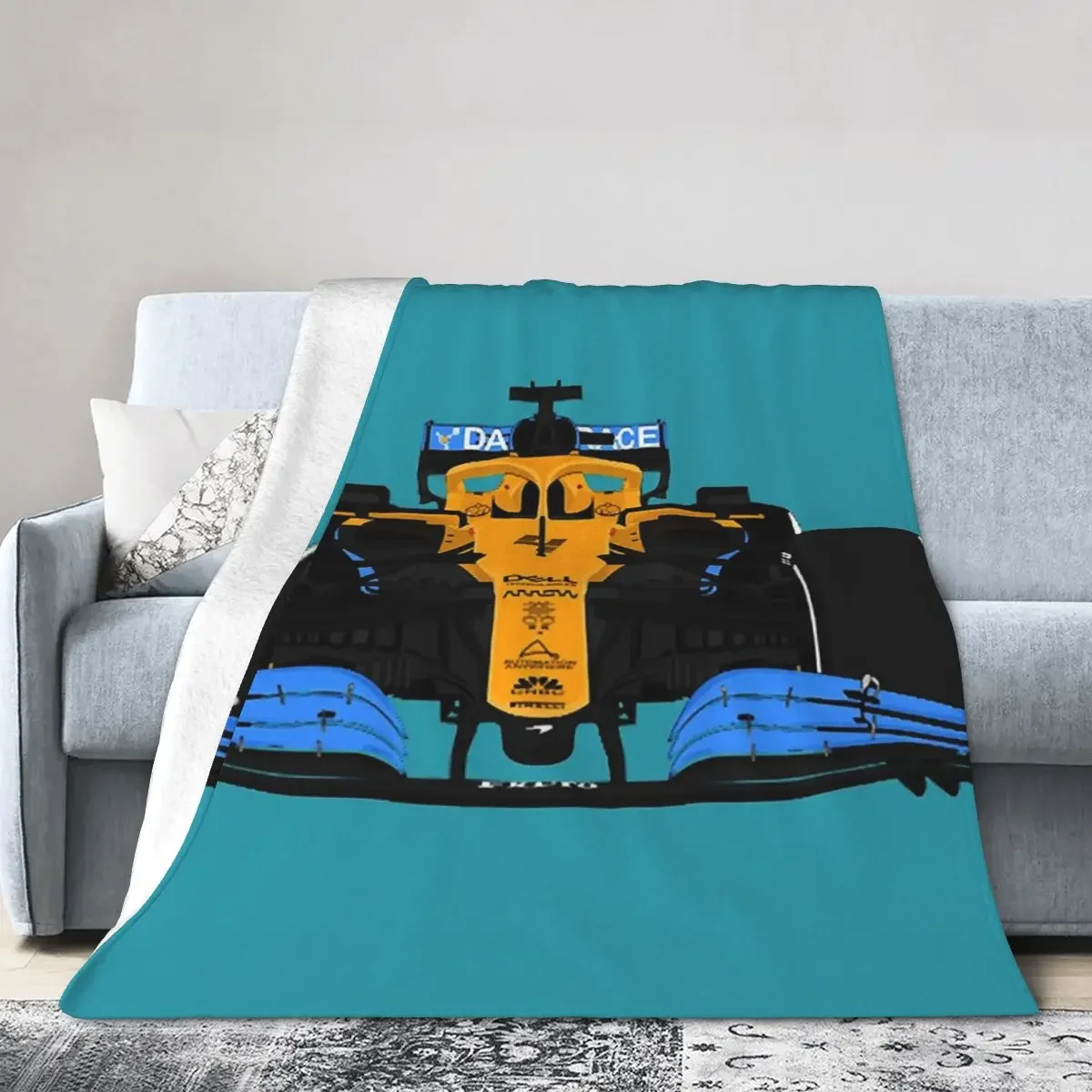 

MCLAREN F1 CAR F1 T-Shirt GP Motor Gift Blankets Soft Warm Flannel Throw Blanket Cover for Bed Living room Picnic Travel Home