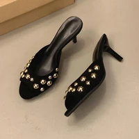 Sandales compensées de luxe légères, sandales à talons hauts texturées simples et à bout ouvert, Design de marque, sandales polyvalentes de couleur unie pour dames 3