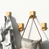 Popular Simple Wood Coat Hook Walnut Hanging Clothes Hanger Bathroom Wall Mounted Hooks Storage Rack Towel Key Decoration Hook 3