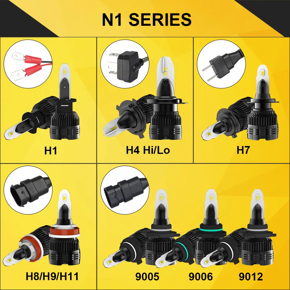 20000LM H7 H4 H11 LED  Ʈ, 60W H1 9005 HB3 9006 HB4 9012 ͺ  6000K  ڵ Ȱ  ڵ ׼