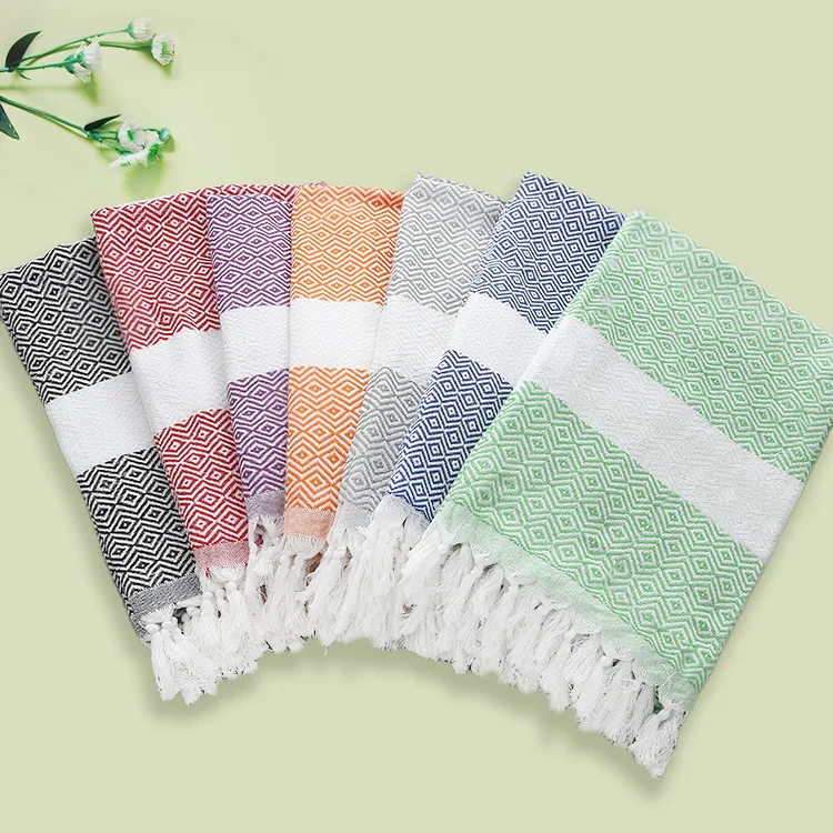 Tassel Turkish Beach Towel Cotton Absorbent Bath Towel Swimming Sunscreen Beach Towel