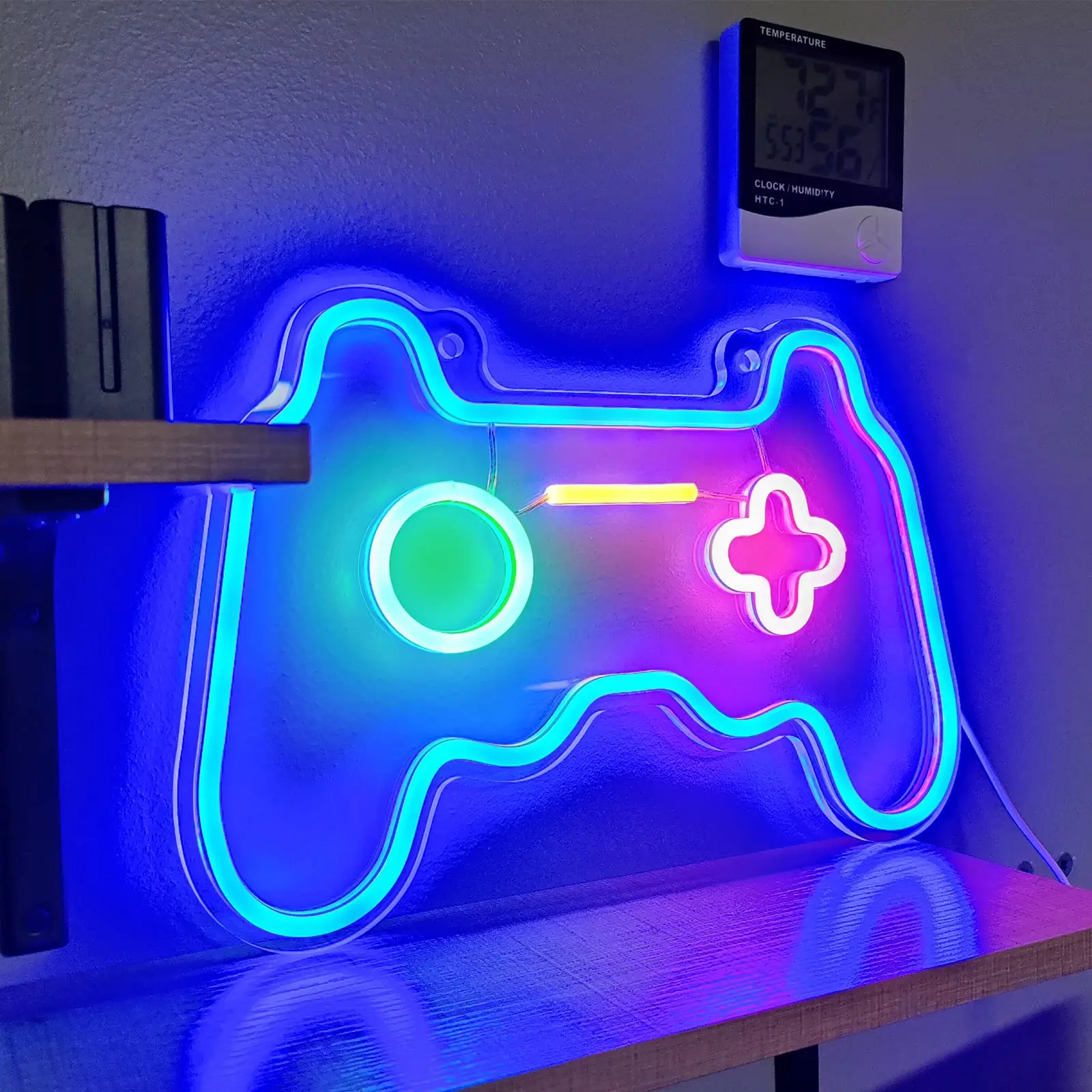 

Led Dimmable Neon Signs Wall Decorations Gamepad Controller Shape Lights Game Room Decor Accessories Cool Teen Gamer Gifts