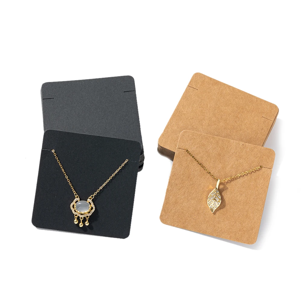 50 Stücke 6x6 cm Blanko Halskette Display Verpackungskarten Für Schmuck Ohrringe Halter Zeigt Einzelhandel Tag Karton Liefert Großhandel – Detail 4