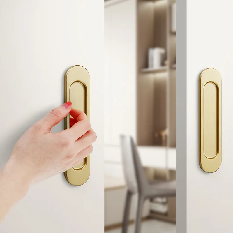 Self Adhesive Handle for Sliding Glass Door Window Knob Pulls Kitchen Bathroom Barn Door Concealed Handles Embedded Buckle furniture handles kitchen door handles
