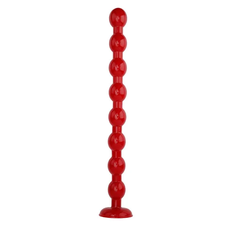 Plug anal souple à billes et long dildo en silicone pour anus_voghion.com