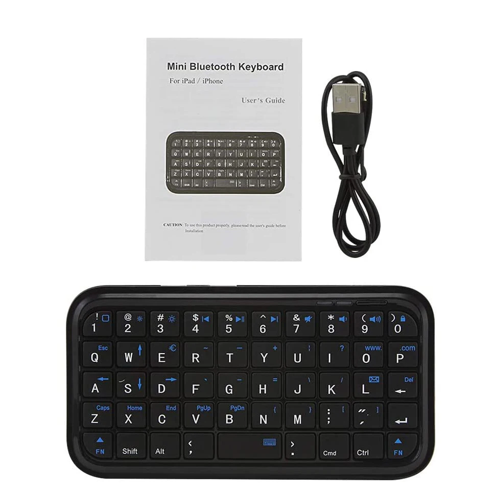 Mini Teclado sem Fio Recarregável Bluetooth 3.0 Slim Teclado Portátil Pequeno 49 Chaves Tablets Smartphones Bolso - Imagem 2
