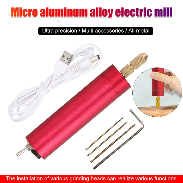 Herramienta eléctrica de perforación DIY, Mini taladro eléctrico para  manualidades, joyería de resina, herramienta de artesanía de madera, taladro  USB, pluma de grabado, taladro giratorio