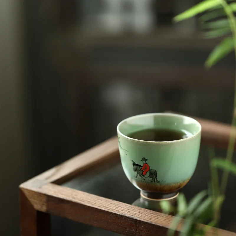 

Mr. Shi Yan Jingdezhen Kiln Baked Wood Fire Cup Hand Painted Pastel Tea Cup Tea Cup Xiaofang Tea Cup Tea Bowl Master Cup