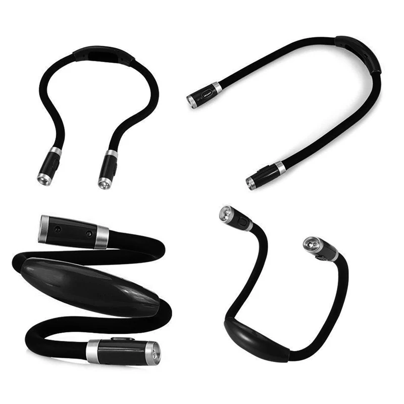 Reading in Bed Bendable Book Lights Neck Lamp with 4 LED Lights Adjustable Brightness Perfect for Sewing and Knitting 2