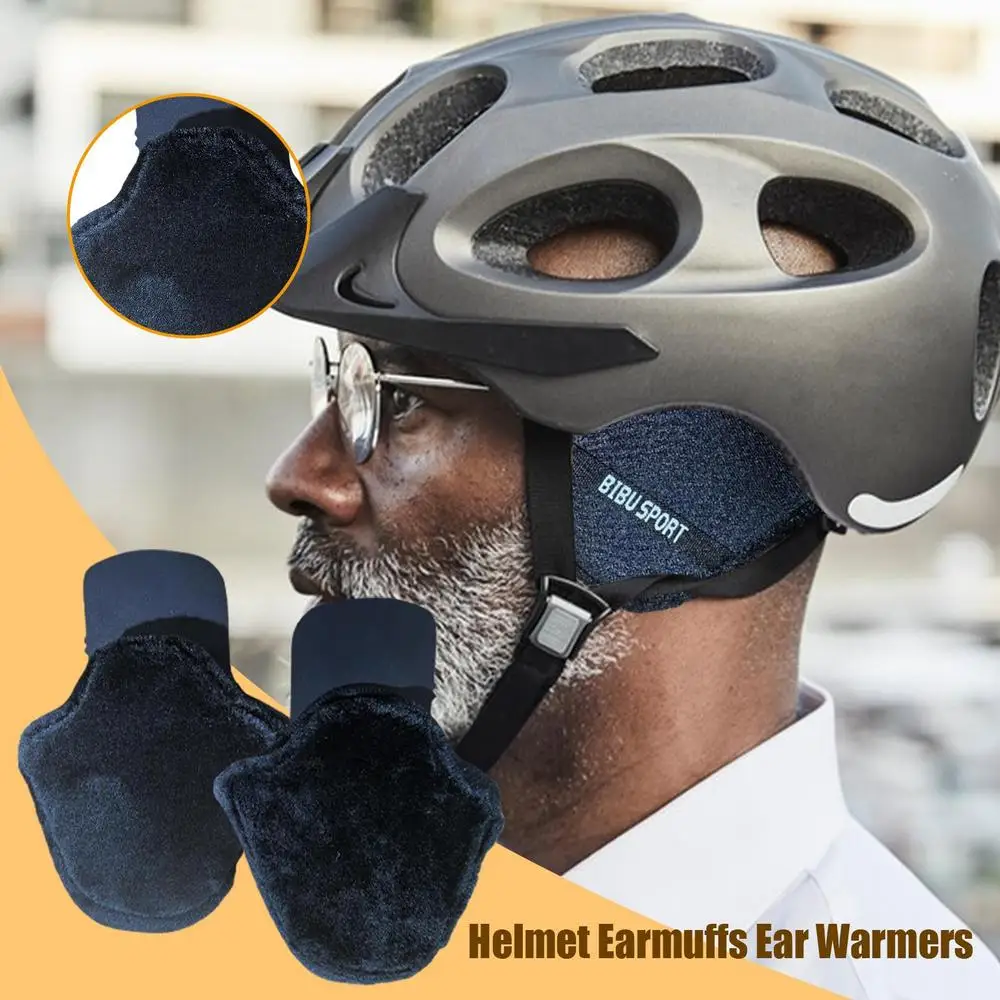 Description Picture 3 of item2 Pieces Practical Motorcycle Helmet Earmuffs Detachable Ear Warmers Ear Protective Cover Ear Protection Helmet Side Covers