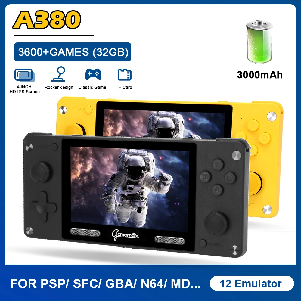 A380 4,0 zoll IPS HD Bildschirm Retro Video Gaming Konsole Open Source  System Handheld Tragbare Klassische Spiel Spieler 3D Rockers neue|Portable  Spielkonsolen| - AliExpress