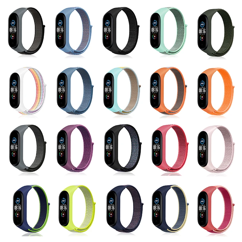 Nylon Strap For xiaomi mi band 6 Bracelet watchband pulsera correa Strap Miband Bracelet Wristband Sport loop Mi band 5 4 3