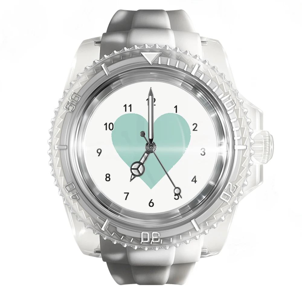 

New Silicone Transparent White Watch Turquoise Geometric Animal Watch Men and Women Fashion Trend Quartz Watches