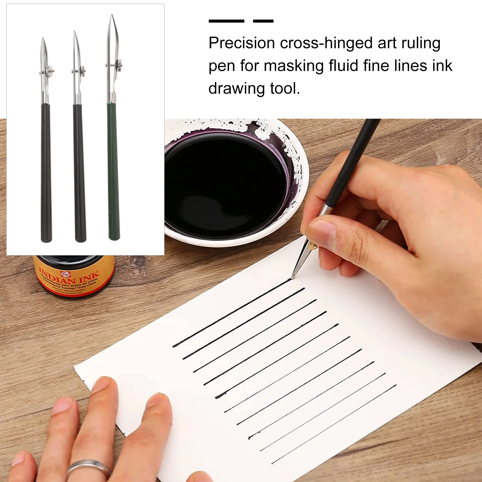 Adjustable Straight Line Pen Masking Pen Watercolor Tool for Lead Pencils Fine LinesSize L,Size M, Size S for Each One